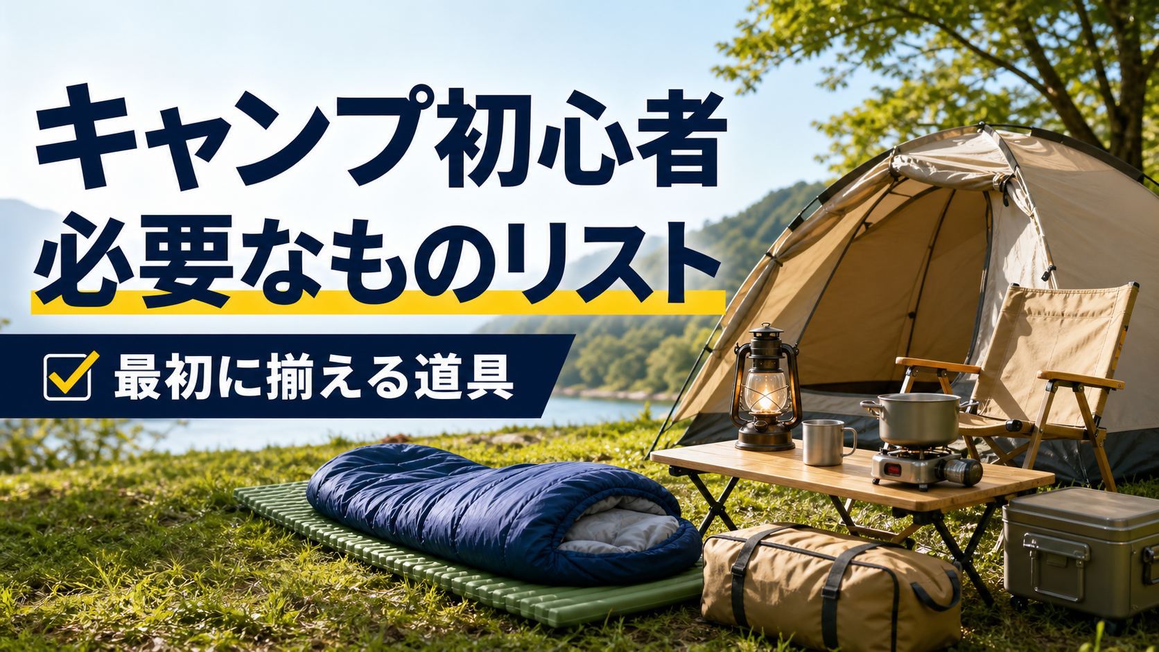 キャンプ初心者が最初に揃えるテントや寝袋などの必要な道具