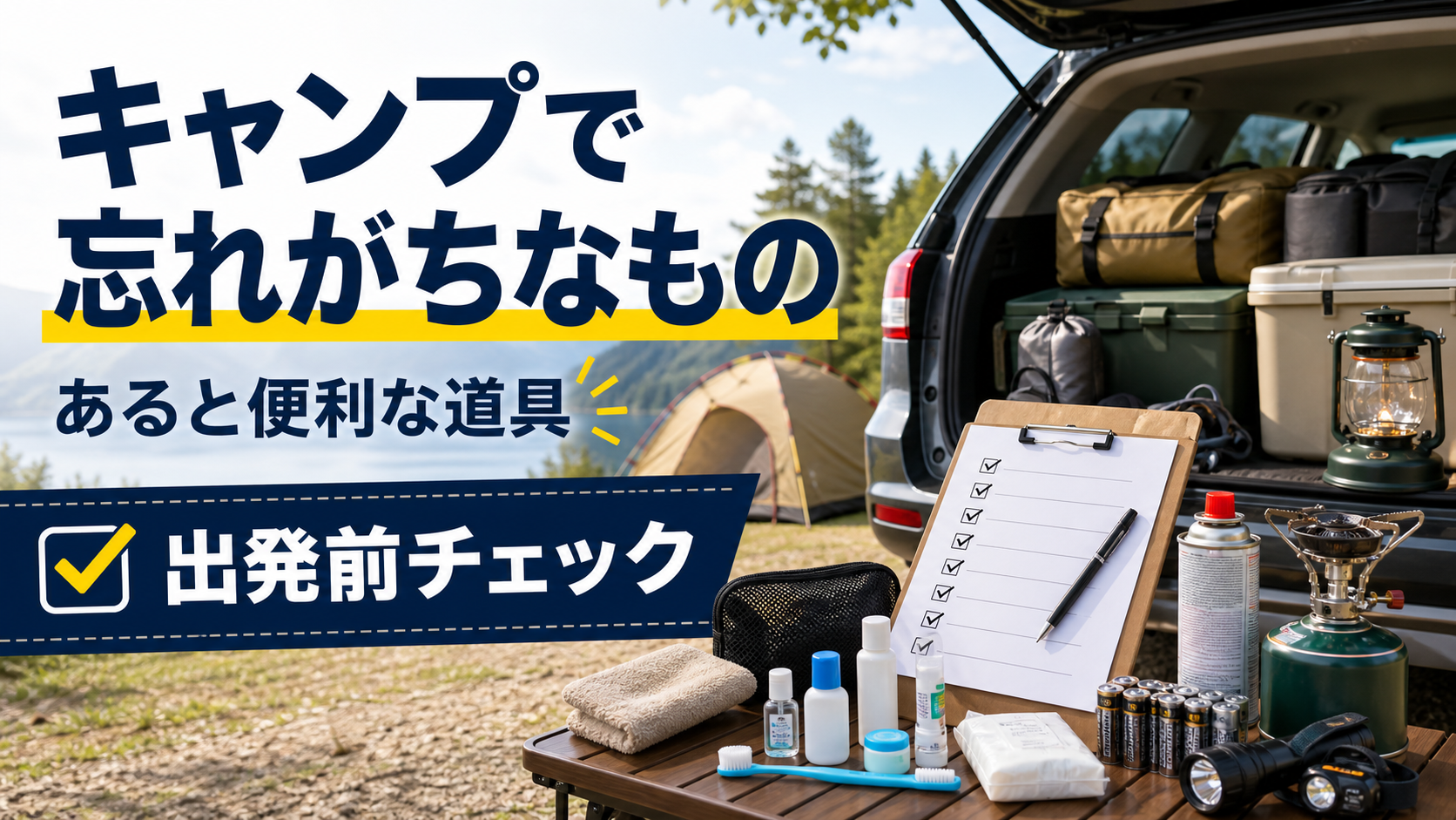 キャンプで忘れがちな持ち物と出発前チェック